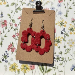 Red Lace Scallop Dangles