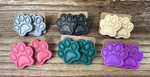 Large Paw Print Studs