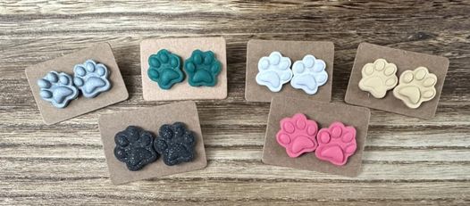 Mini Paw Print Studs